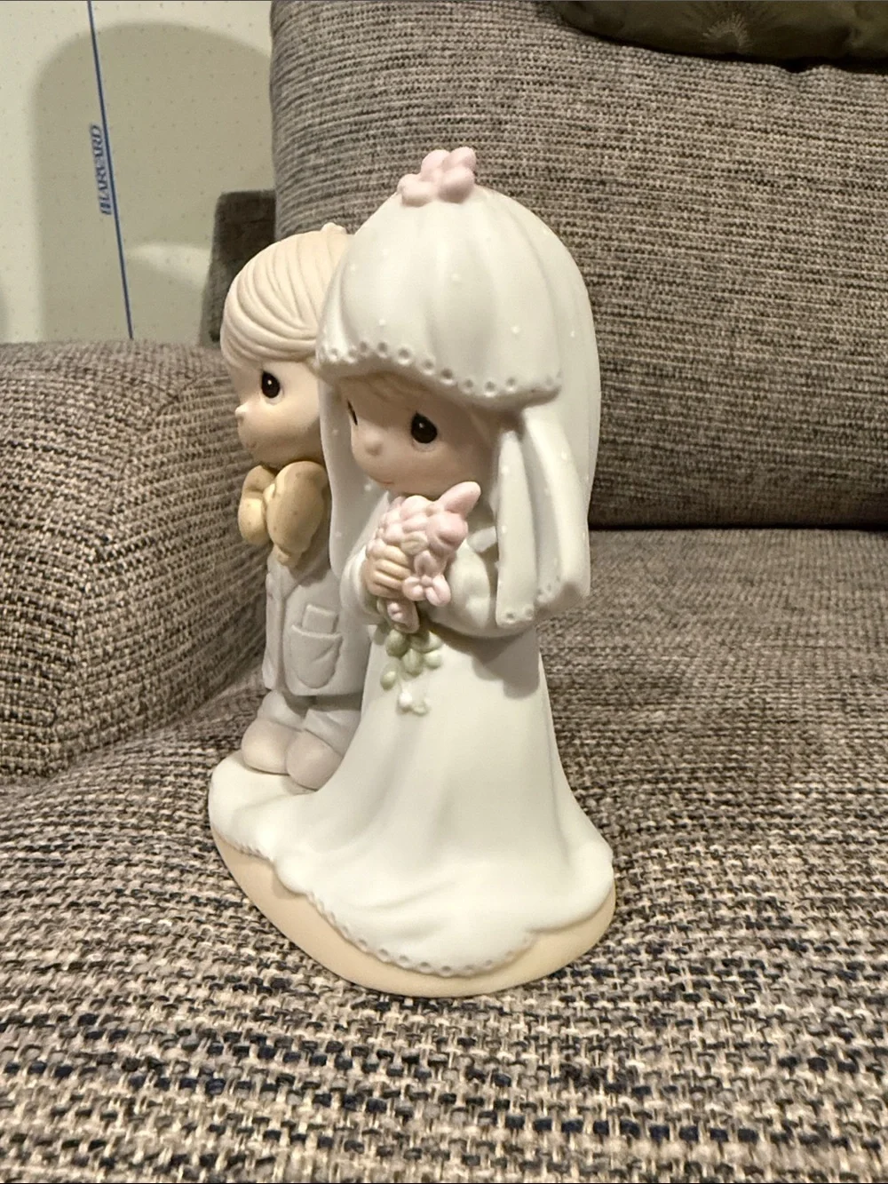 Precious Moments Wedding Pair Figurine - White, Cream, Pink